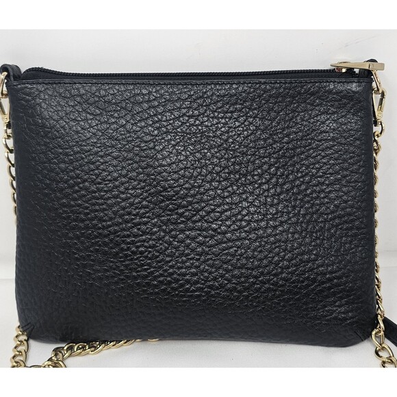 Lodis Emily 5 In 1 Convertible Black Pebbled Leather Chain Strap Crossbody Bag - Picture 2 of 8